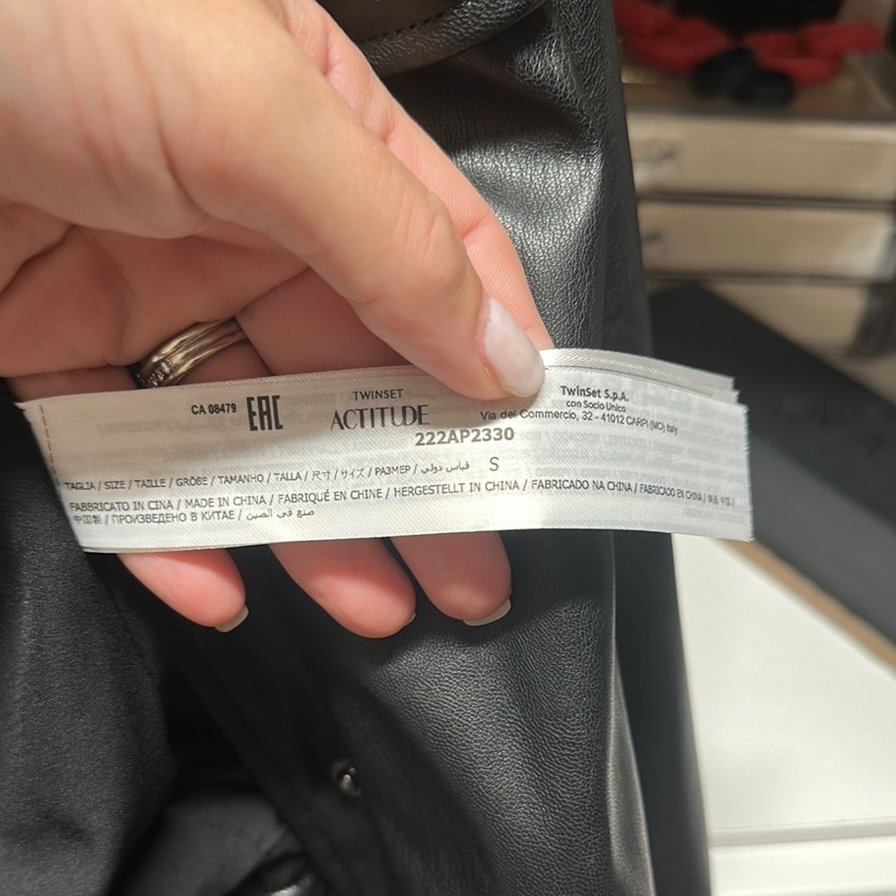 Twinset Actitude Black Faux Leather Jacket - Picture 10 of 10